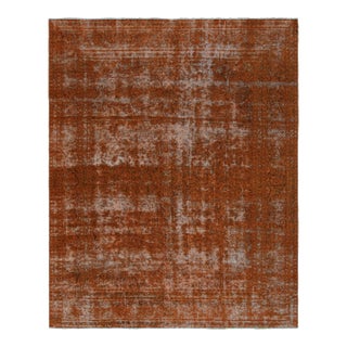 Vintage Persian Rug in Rust Orange and Brown Floral Patterns, From Rug & Kilim For Sale