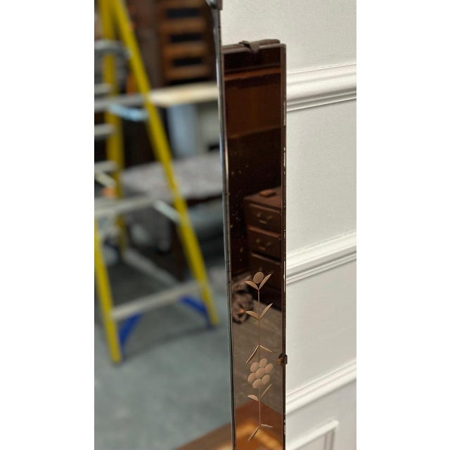 1920s Large Art Deco Peach Glass Flower Petal Mirror, 1920s For Sale - Image 5 of 18