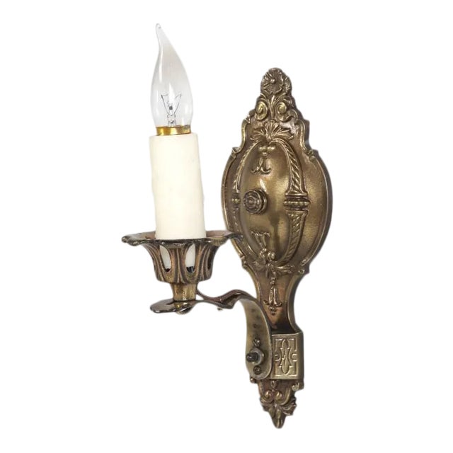 American Single Brass Sconce For Sale