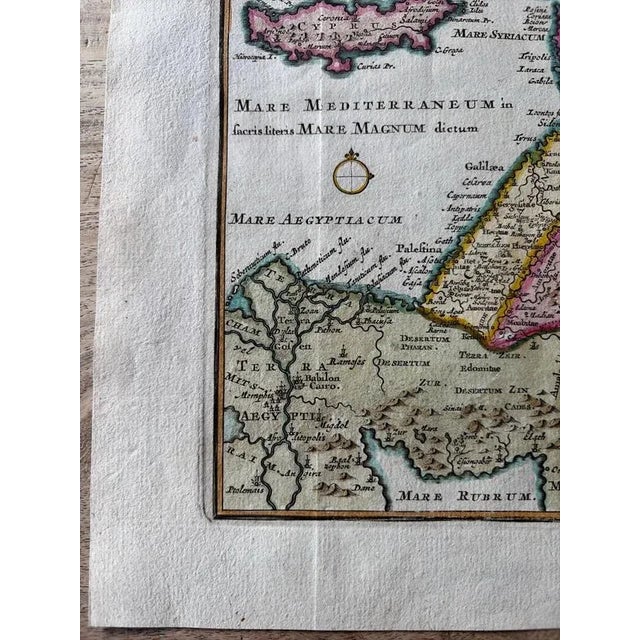 Paper Map of the Holy Land and Paradise Terrae Canaan For Sale - Image 7 of 9