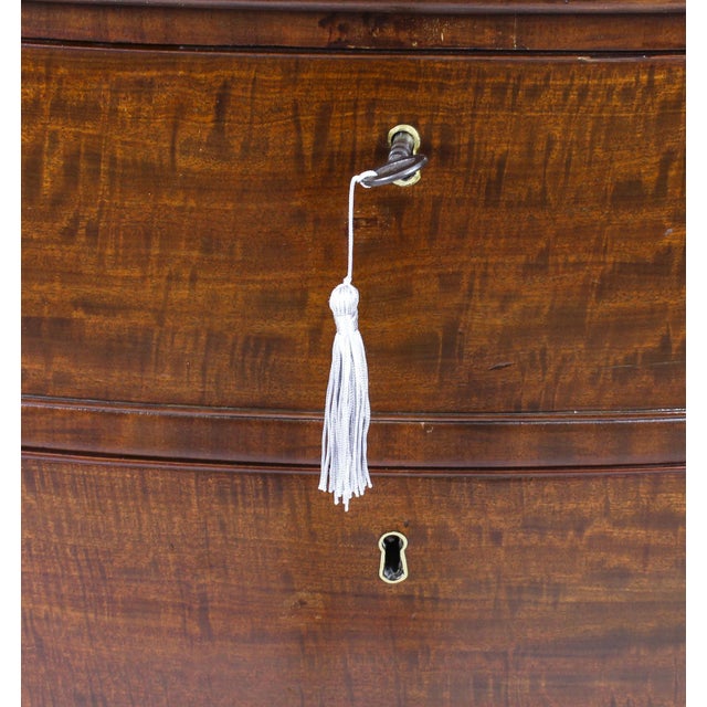 Antique George III Serpentine Flame Mahogany Chest Drawers, 18th Century For Sale - Image 6 of 15