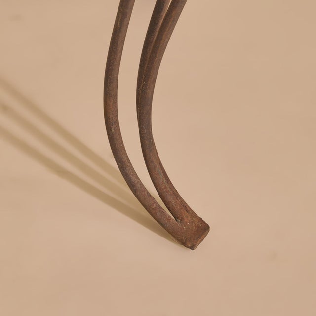 Wood 1980s French Wrought-Iron Console Table in the Manner of Andre Dubreuil For Sale - Image 7 of 12