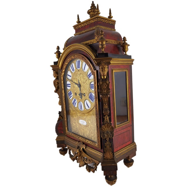 Antique Pendulum Clock in Bronze and Wood from Lagarde, Paris, 1860s For Sale - Image 4 of 18