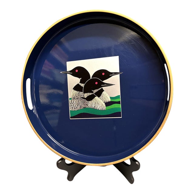 Vintage Otagiri Round Lacquer Tray For Sale