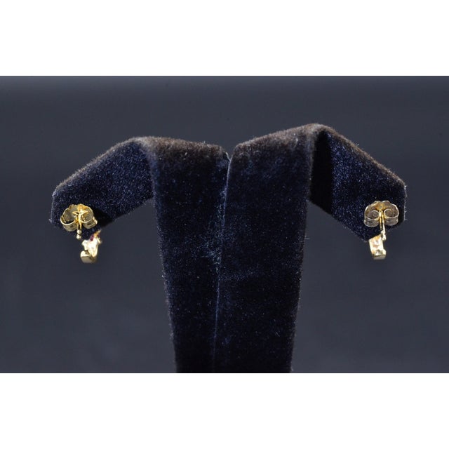 2000 - 2009 The Mindens: Ladies 14K Gold Drop Earrings set with Ruby and Diamond, 2 Pieces For Sale - Image 5 of 7
