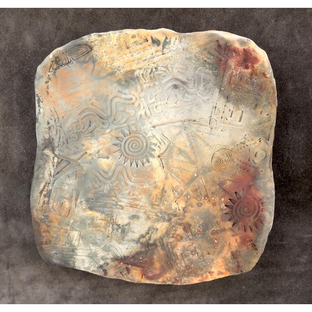 Large 33x47 Framed Fired Clay Wall Art Sculpture Abstract Textures Tray For Sale - Image 12 of 16