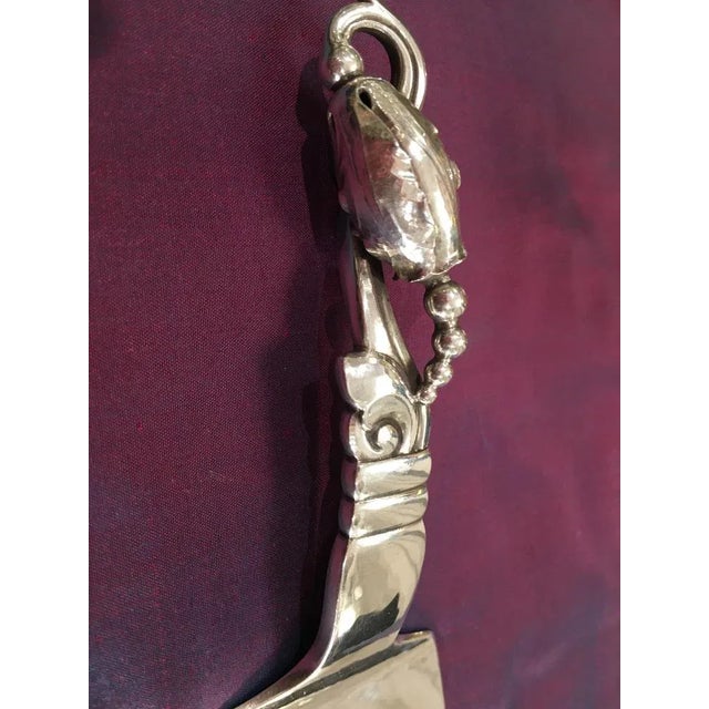 Magnolia Blossom Sterling Silver Cake or Fish Lifter by Georg Jensen, Denmark, 1930s For Sale - Image 3 of 5