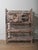 Late 20th Century Distressed Pink Wooden Shelf Cabinet With Graphic Patina For Sale - Image 5 of 6