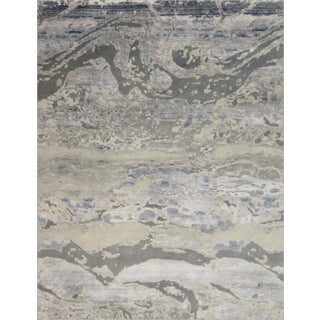 Modern Hand Knotted Abstract Rug- 8'x 10' For Sale