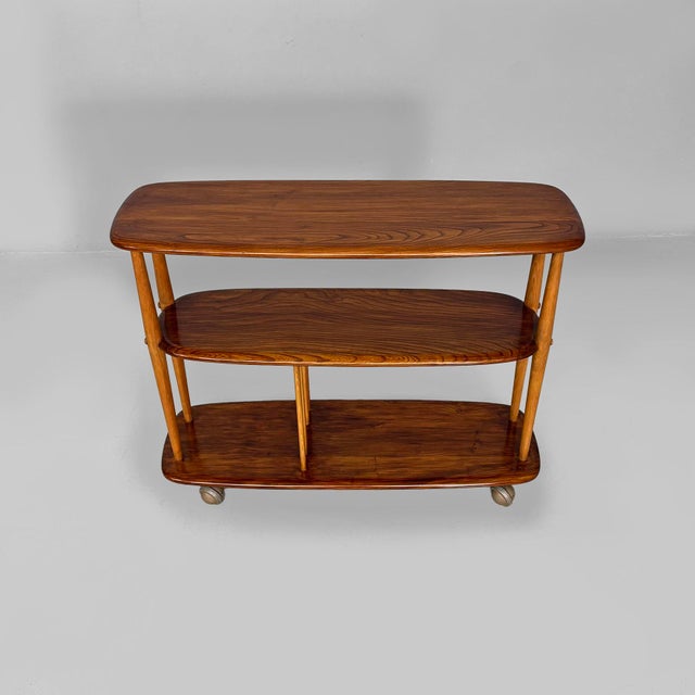 Brown Mid-Century Modern English Wooden Cart by Lucian Ercolani for Ercol, 1960s For Sale - Image 8 of 18
