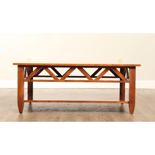 Ethan Allen Early 21st Century Ethan Allen 'Country Colors' Two-Tier Maple Coffee Table For Sale - Image 4 of 13
