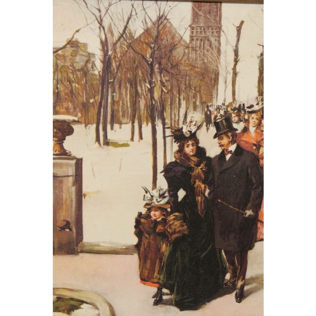 Wood Victorian Street Scene Fine Art Canvas Print, Custom Framed For Sale - Image 7 of 13