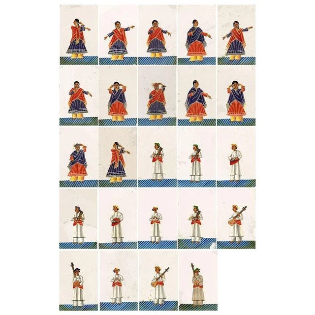 An original 19th-century set of 24 Indian gouache paintings on transparent mica.A fantastically vivid set of twenty-four...