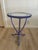 Art Deco Contemporary Lilac/Lavender Metal & Round Glass Accent Table For Sale - Image 3 of 3