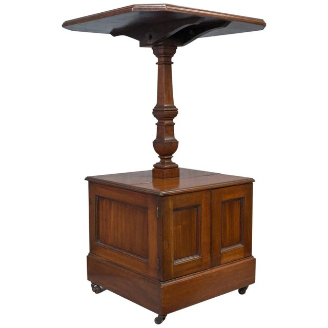 Early 20th Century Walnut Table and Coal Box Purdonium For Sale - Image 10 of 10