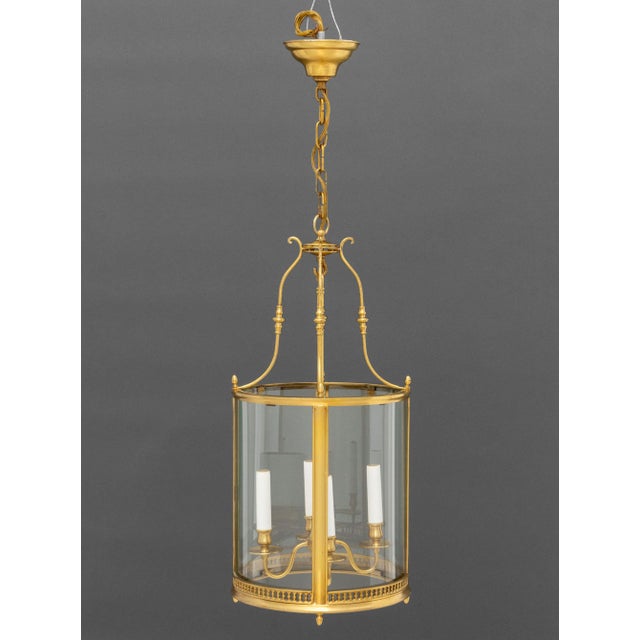 Regency Style Gilt Brass Hanging Lanterns, Pair For Sale - Image 15 of 16