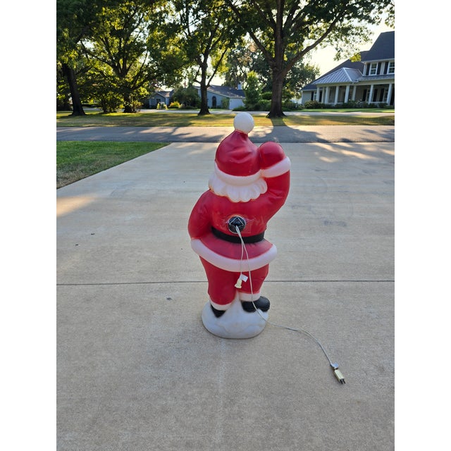 Pop Art Vintage 40" Waving Santa Claus Lighted Christmas Blow Mold Yard Decor For Sale - Image 3 of 8