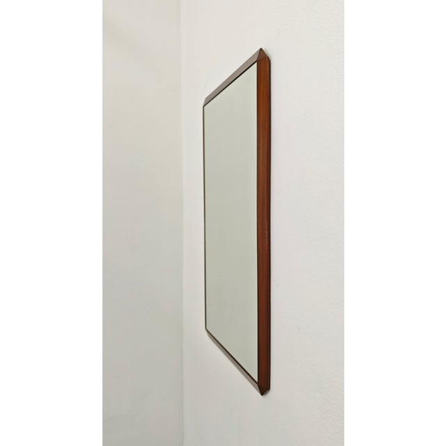 Wood Rectangular Wooden Wall Mirror, 1960s For Sale - Image 7 of 14