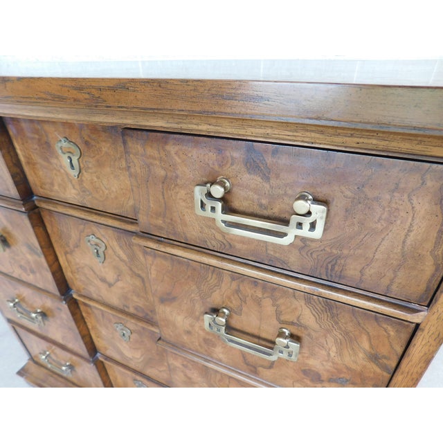 Drexel Heritage Et Cetera Georgian Style Burl Walnut Console Chest 33.5"w X 13"d For Sale - Image 10 of 18