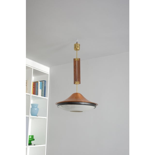 Mid-Century Modern Mid-Century Modernist Aluminum and Wood Pendant, 1960s For Sale - Image 3 of 8