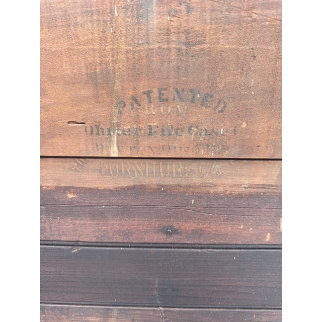 Antique Quarter-Sawn Vertical File Cabinet Ohmer & Sons 60 Slots For Sale - Image 12 of 12