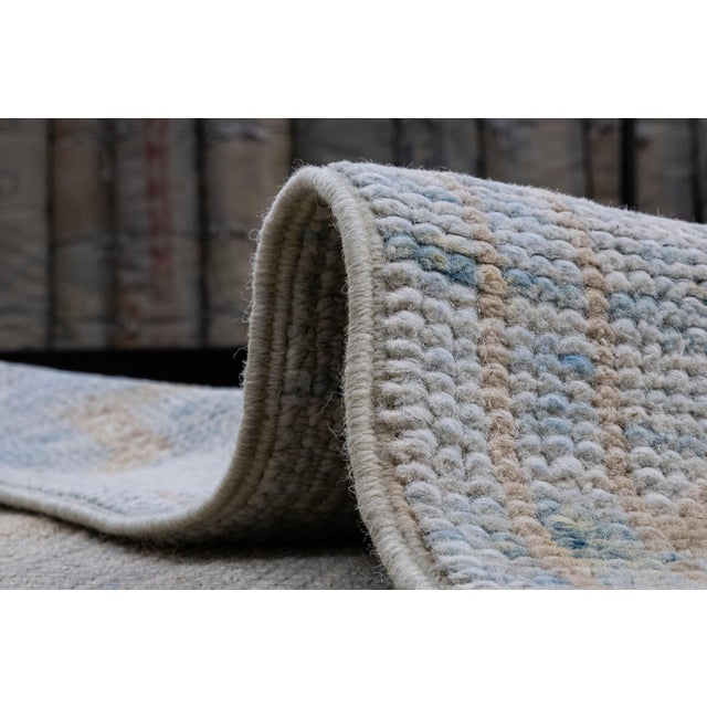 Sky Blue Turkish Oushak Rug 4'2" x 6'5" For Sale - Image 8 of 8