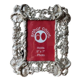 1980s Arthur Court Pewter Picture Frame Safari Design, Elephant For Sale