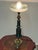 Antique French Brass and Porcelain Glass Shade Table Lamp from Unbekannt, 1920s For Sale - Image 3 of 11