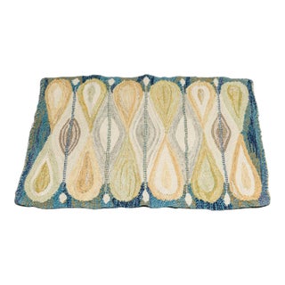 Vintage Gift-Sized Swedish Square Rug With Beige Geometric Design - Rug & Kilim For Sale
