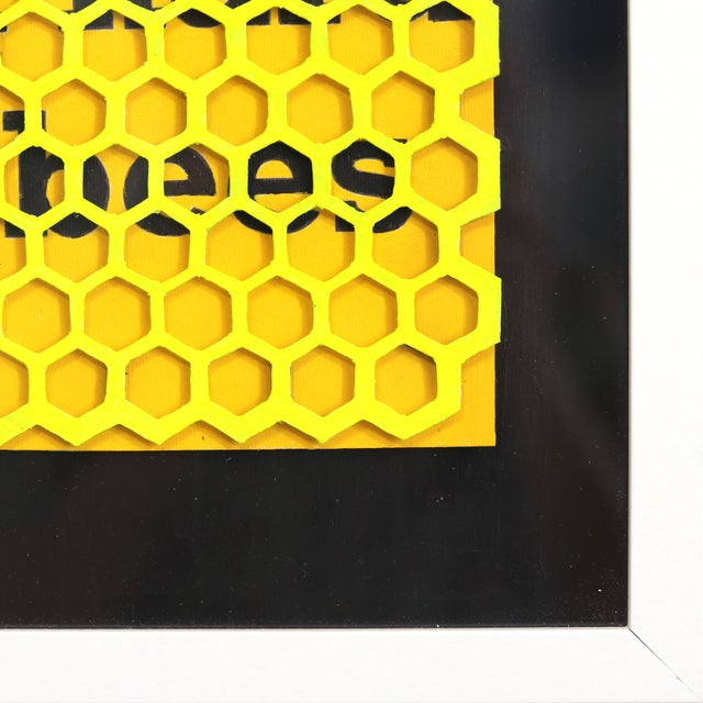 2020s The Hive - Abstract Black Yellow Bee Inspired Mixed Media Pop-Art Original Artwork by Fabio Coruzzi For Sale - Image 5 of 9