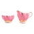 1950s Queen Anne Pink Bone China Sugar Bowl and Creamer For Sale
