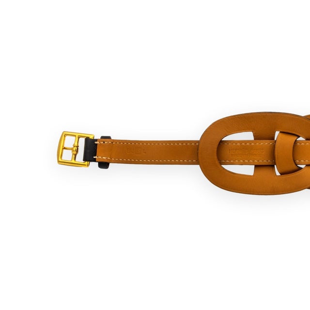Animal Skin Hermès Fétiche Chaîne d'Ancre Leather Wrap Bracelet in Black Circa 2006 For Sale - Image 7 of 10