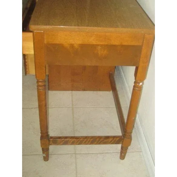 American 1960s Ethan Allen Early American Maple and Birch Student Desk 4 Drawer For Sale - Image 3 of 12