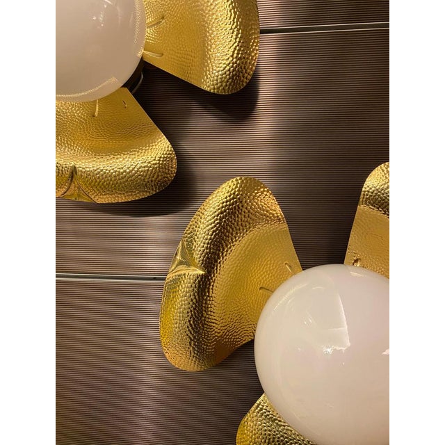 Gold Mid-Century Italian Sconces in the style of T. Barbi, 1960s, Set of 10 For Sale - Image 8 of 17
