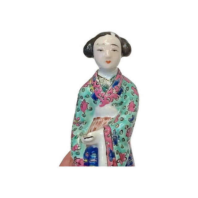 Early 20th Century 20th Century Chinese Porcelain Woman Figurine For Sale - Image 5 of 7