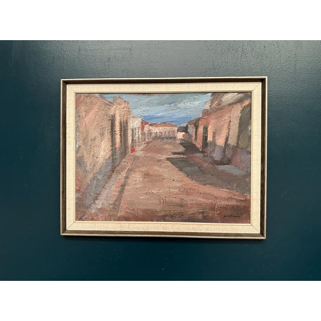 Jean Ragnar, Village Street with Houses, 1960s, Oil Painting on Canvas, Framed For Sale - Image 14 of 18