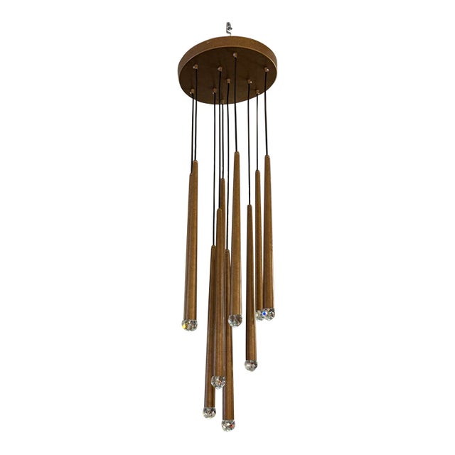 Contemporary Jonathan Browning Studios Style Ten-Light Pendant Chandelier For Sale