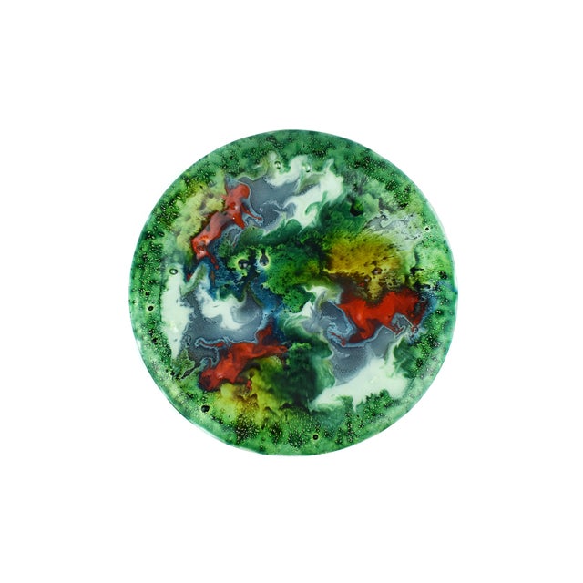 Mid 20th Century Abstract Fused Nahariya Art Glass Platter Centerpiece Bowl by Andreas Meyer For Sale - Image 4 of 14