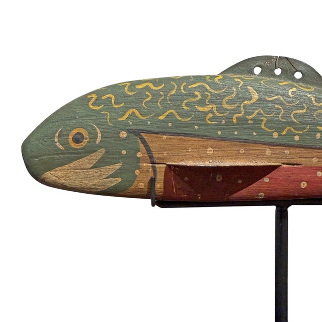 Collection of Five Vintage American Fishing Decoys on Custom Mounts For Sale - Image 12 of 15