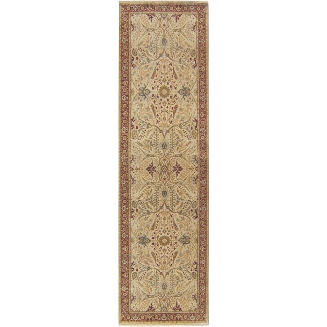 Hand Knotted Indian Runner Rug - 3′3″ × 11'9" For Sale