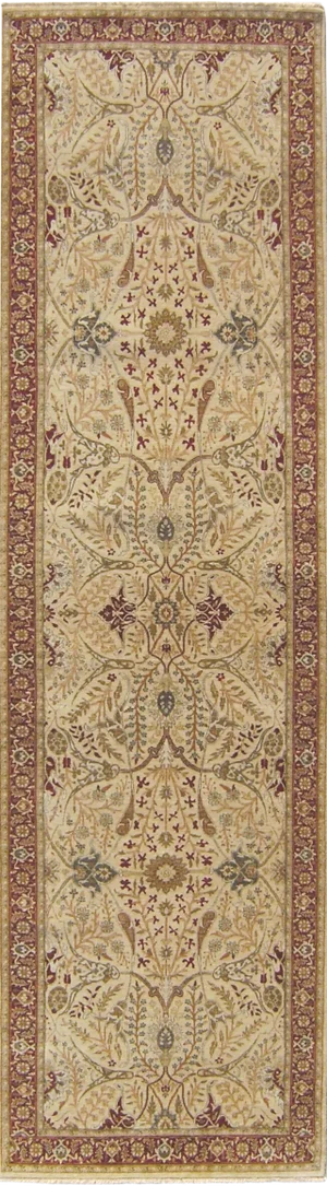 Hand Knotted Indian Runner Rug - 3′3″ × 11'9"
