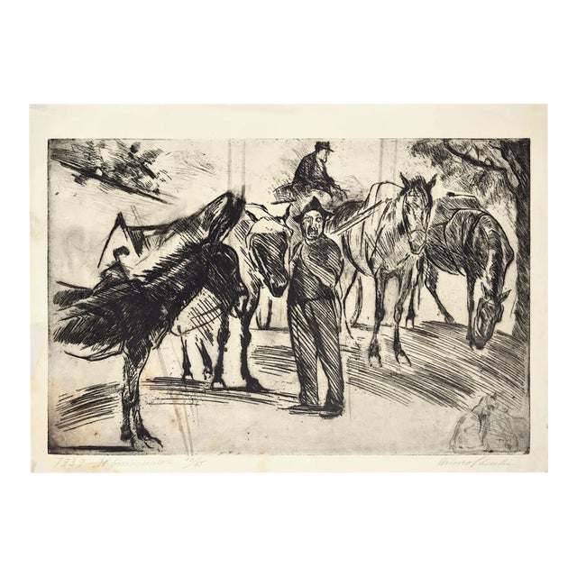 Il Barocciaio - Original Etching and Drypoint by A. Checchi - 1939 1939 For Sale