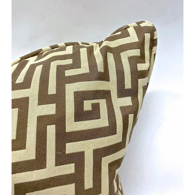 Early 21st Century Vintage Greek Key Style Geometric Pillows, Pr For Sale - Image 5 of 5