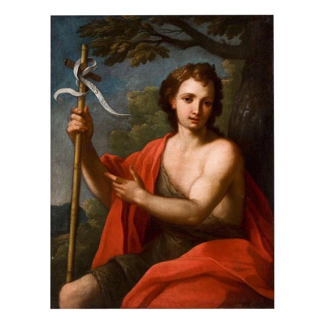 After Pietro Bianchi, Saint John the Baptist in the Desert, 1600s-1700s, Oil on Canvas For Sale