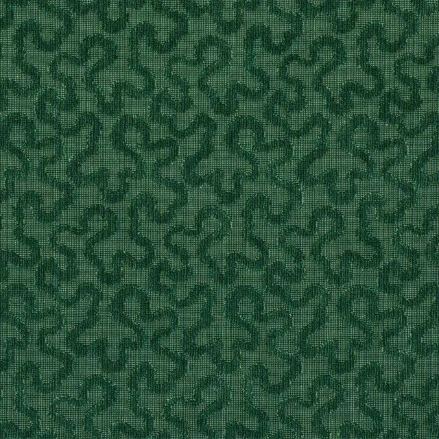 Sample - Schumacher Vermicelli Velvet Fabric in Emerald For Sale
