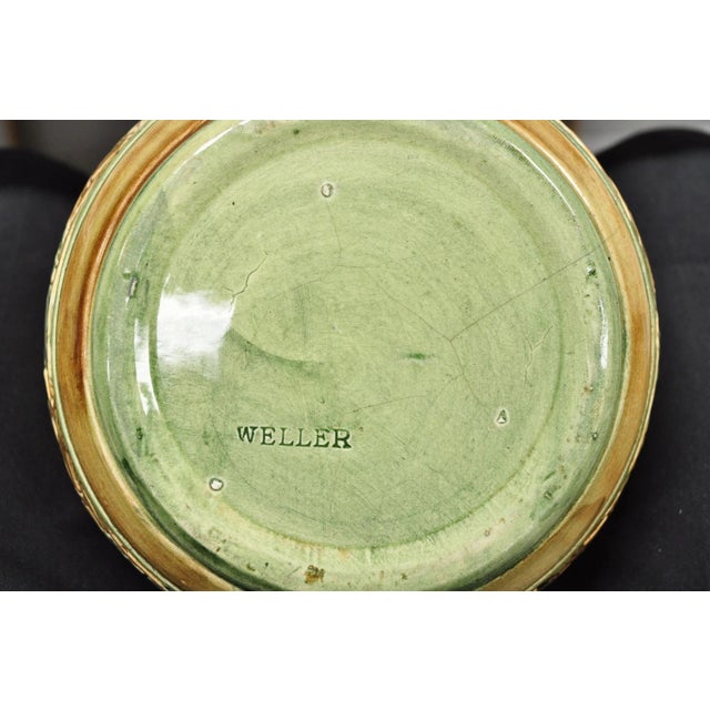 Early 20th Century Weller Clinton Art Pottery Green Glazed Squirrel & Acorn Planter Jardinière For Sale - Image 11 of 14