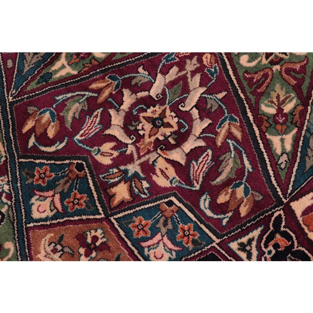 Mughal Art Inspired Pak-Persian Red/Brown Wool Rug - 9'1'' X 13'3'' For Sale In New York - Image 6 of 9