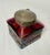 Art Nouveau Antique Carl Stolzle Austrian Art Nouveau Red Glass Bronze Writing Inkwell Jar For Sale - Image 3 of 18
