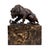 Art Deco style brown patinated bronze animal sculpture representing a lion and serpent. This bronze sculpture is an animal...