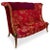Antique Wood Red Material Italian Carved Wood Love Seat For Sale - Image 4 of 6
